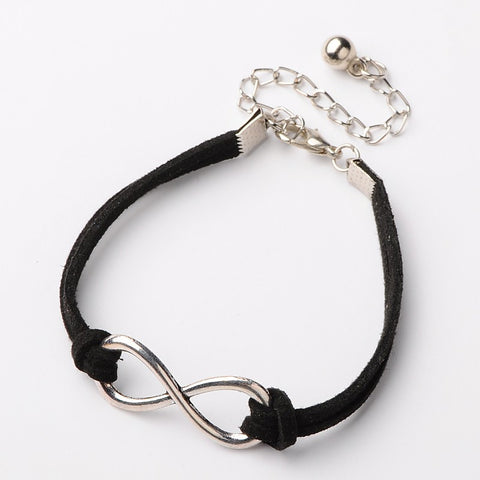 Infinity Charm Leather Bracelet for Mum, Daughter, Sister Girlfriend