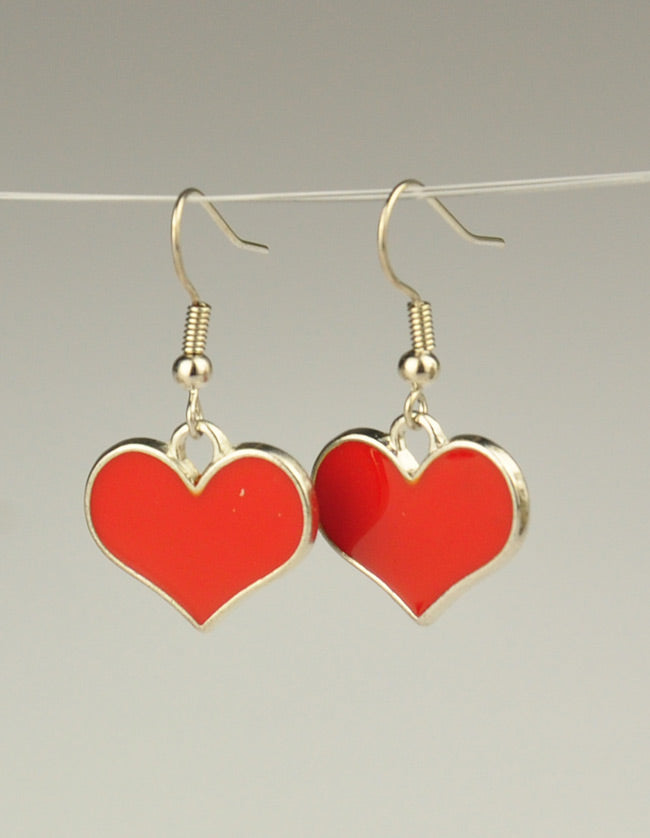 Enamel Love Heart Earrings for Mum, Daughter, Sister