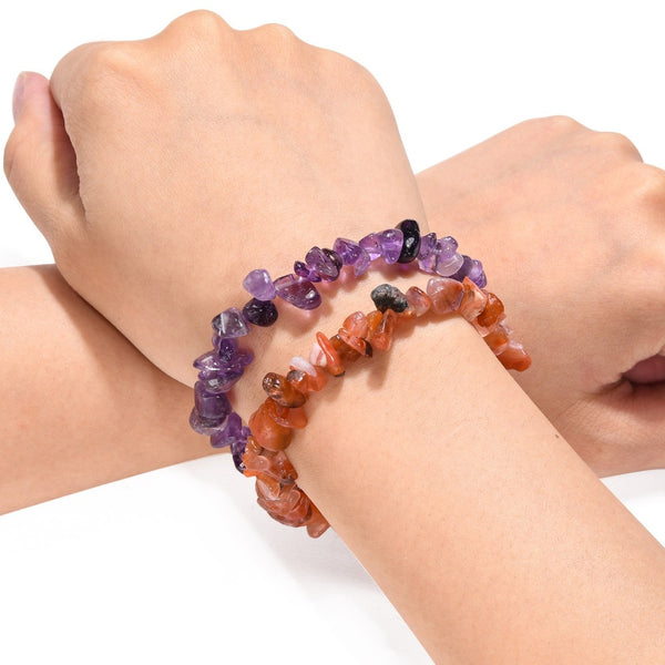 Crystal Gemstone Bracelet Natural Stones Stretch Reiki Gifts