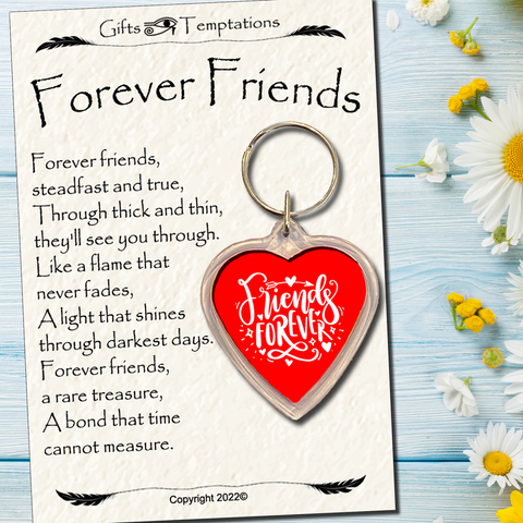Forever Friends Friendship Gift Keyring Heart ❤️