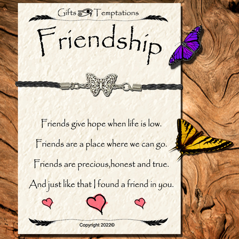 Leather Friendship Inspirational Gift Butterfly Bracelet 🦋