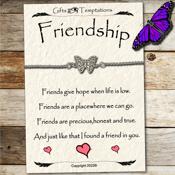 Friendship Inspirational Gift Butterfly Bracelet