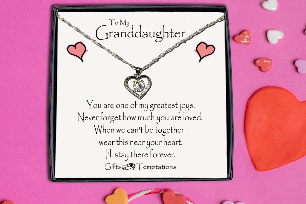 To My Granddaughter Boxed Heart Message Necklace