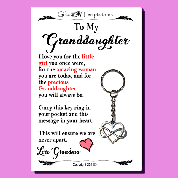 To My Granddaughter Keyring