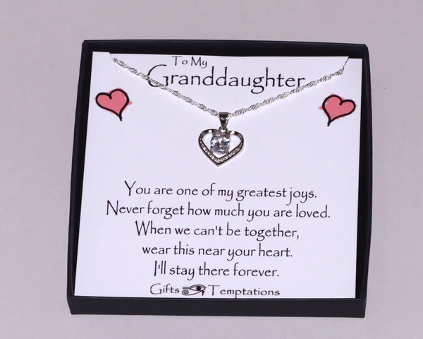 To My Granddaughter Boxed Heart Message Necklace