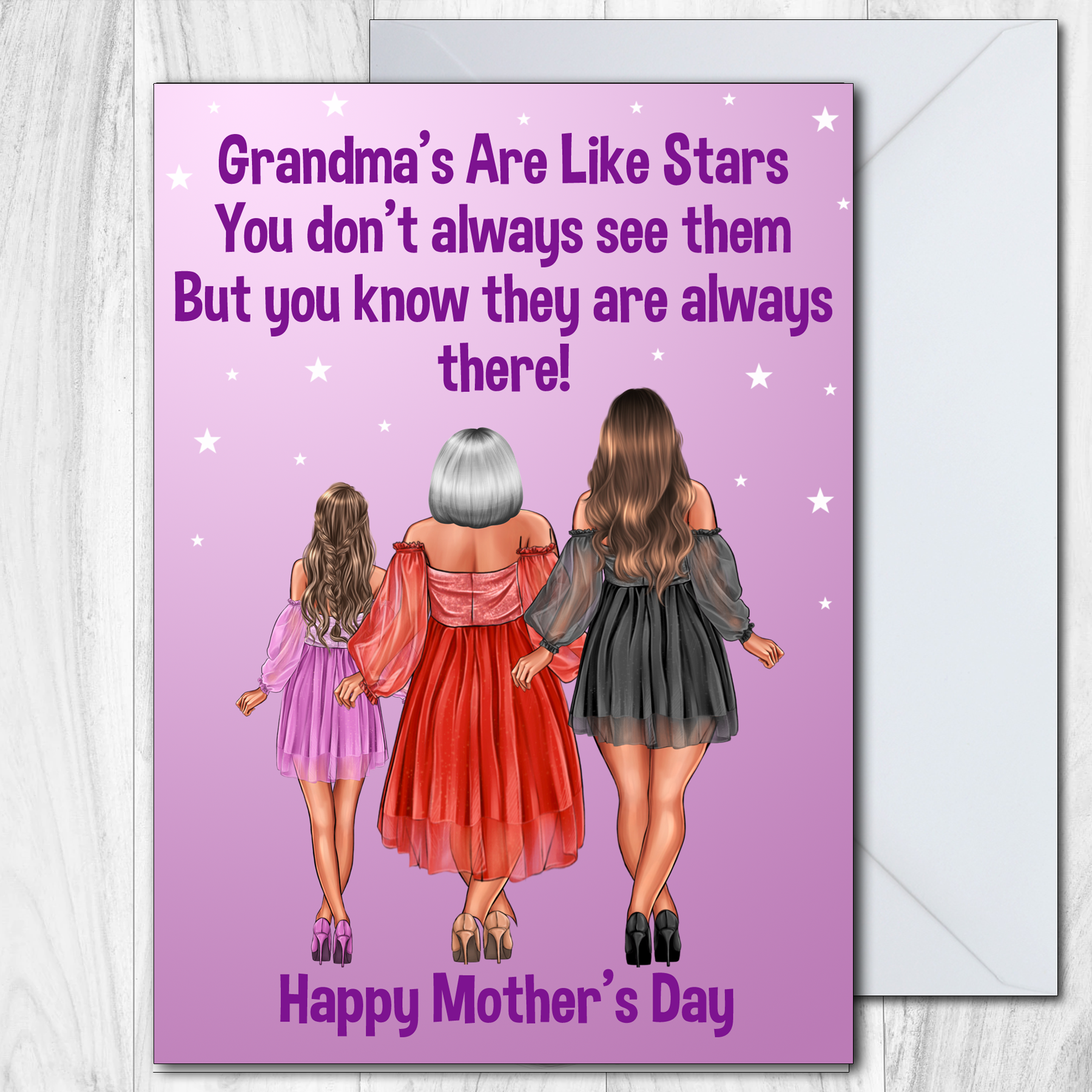 Mothers Day Card for Grandma - Like Stars A5 Card