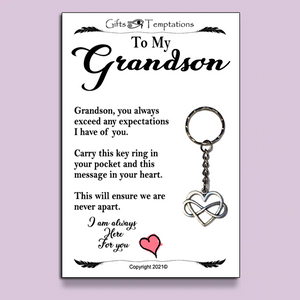 To My Grandson Keyring