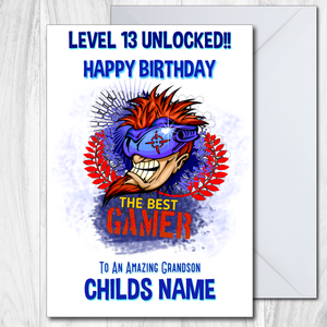 Boys Birthday Card Personalised Gaming Son Grandson Brother Nephew Teenage Gamer
