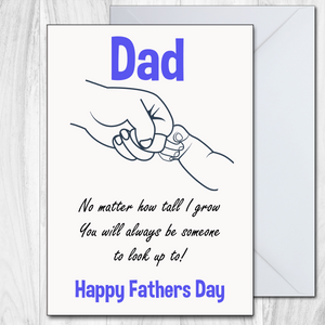 For Dad Funny Fathers Day Card How Tall