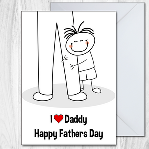 For Dad Funny Fathers Day Card I Love Daddy