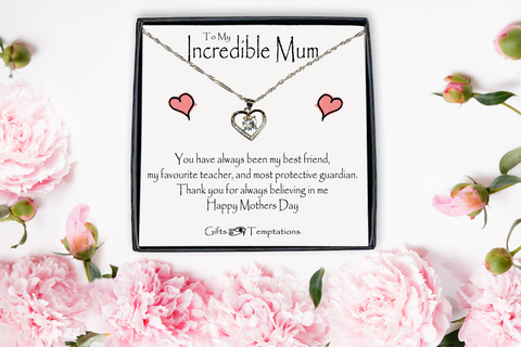 Incredible Mum Boxed Message Necklace