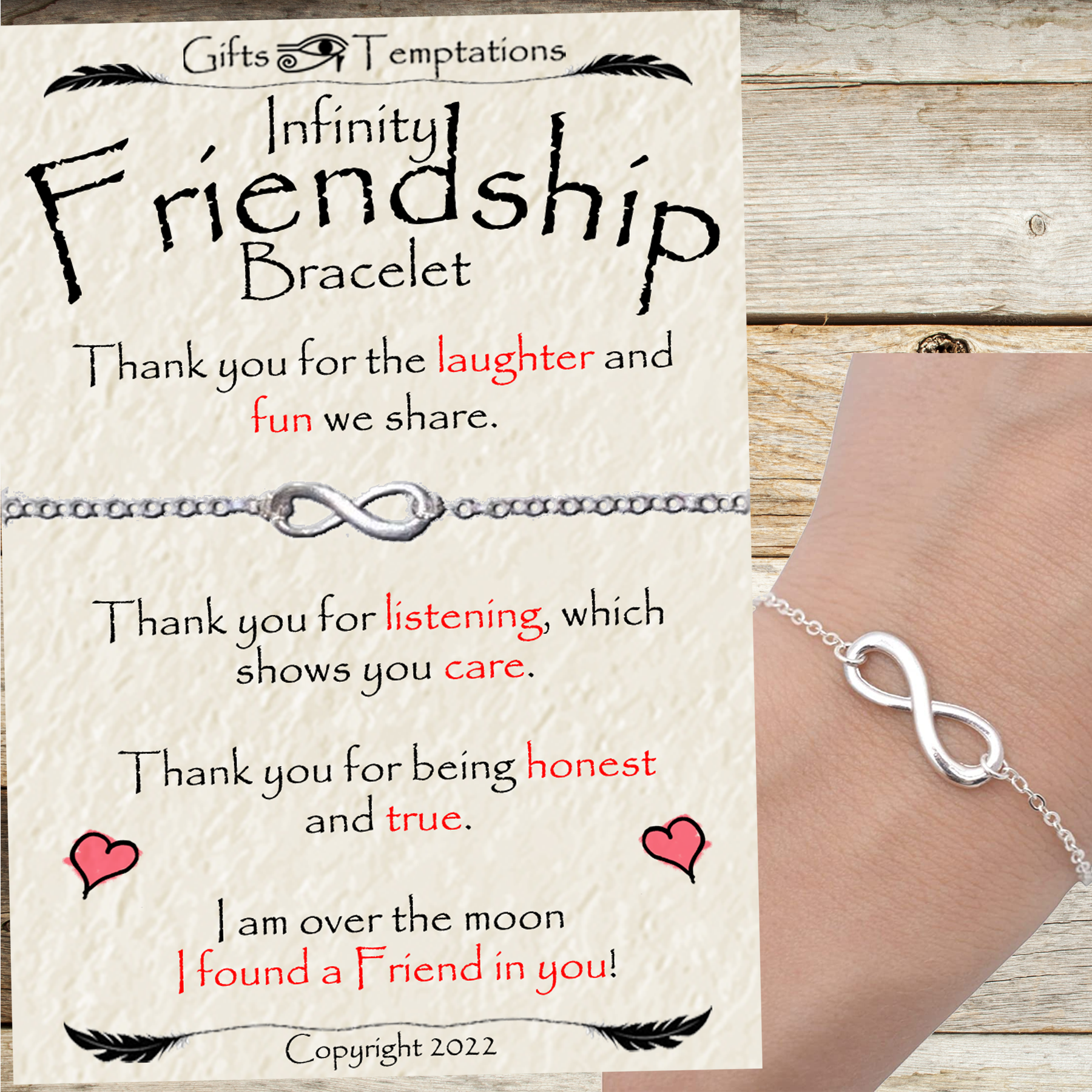 Infinity Friendship Inspirational Gift Bracelet