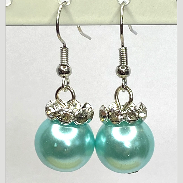 Glass Pearl Beads Dangle Earrings For Evening Wear