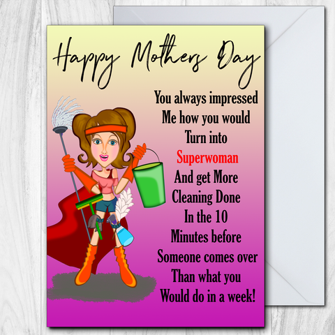 Funny Mothers Day Card - Superwoman