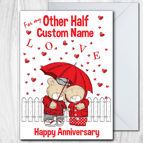 ANNIVERSARY CARD OTHER HALF CARD PERSONALISED