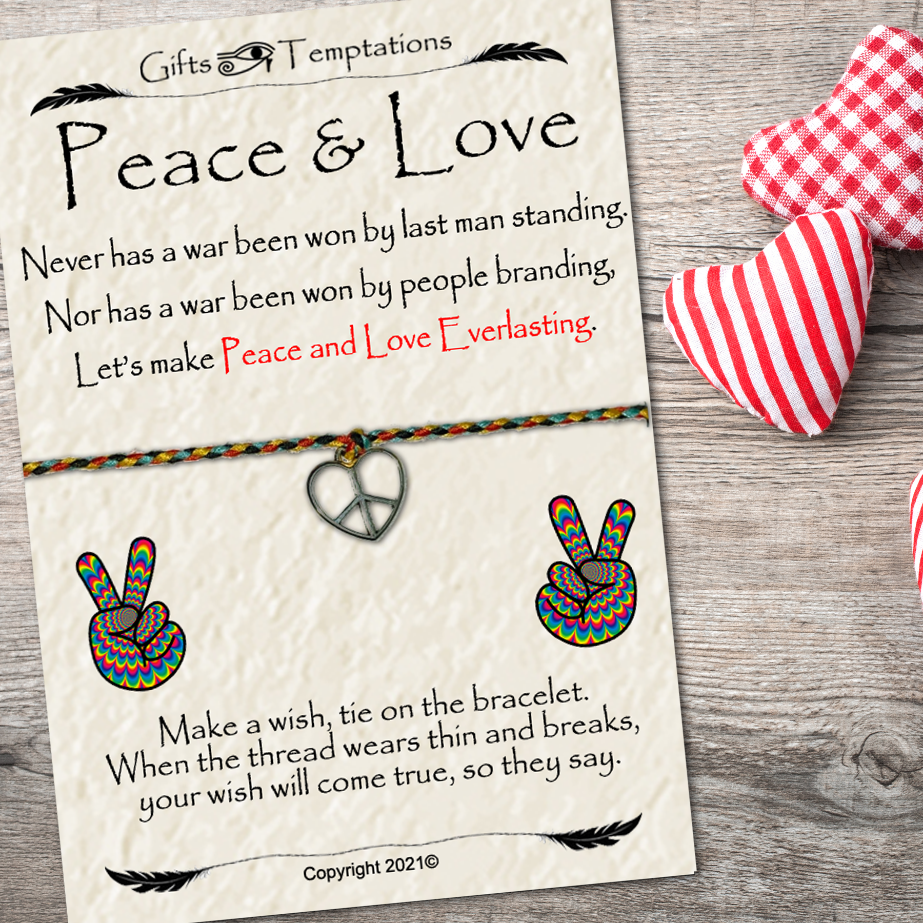 Peace and Love Wish Bracelet