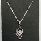 Diamond Shaped Heart Necklace - Valentines or Mothers Day Gift