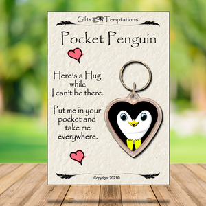 Pocket Penguin, cute animal gift, thinking of you, letterbox hug, Keyring