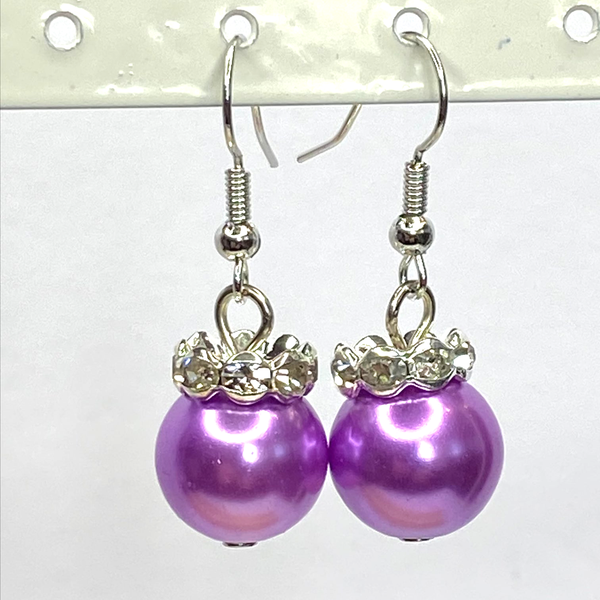 Glass Pearl Beads Dangle Earrings For Evening Wear