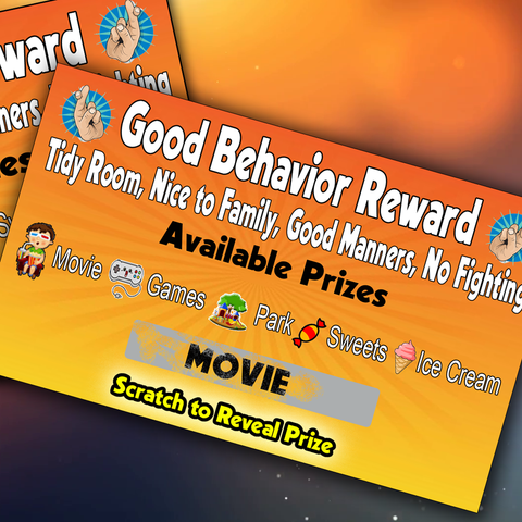 Pack of 8 Good Behaviour Reward Card Alternative to Reward Charts