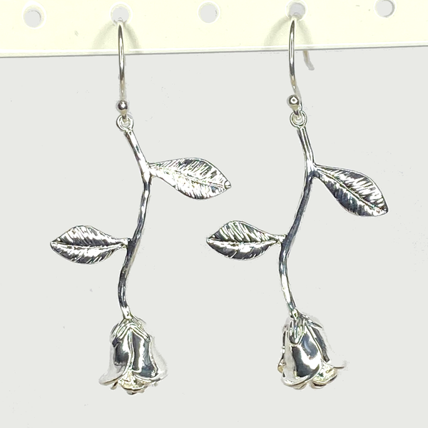 925 Silver Rose Drop Earrings