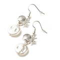 Imitation Flat Pearl Dangle Earrings Evening Wear
