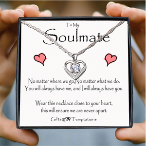 Soulmate Gift Boxed Heart Message Necklace