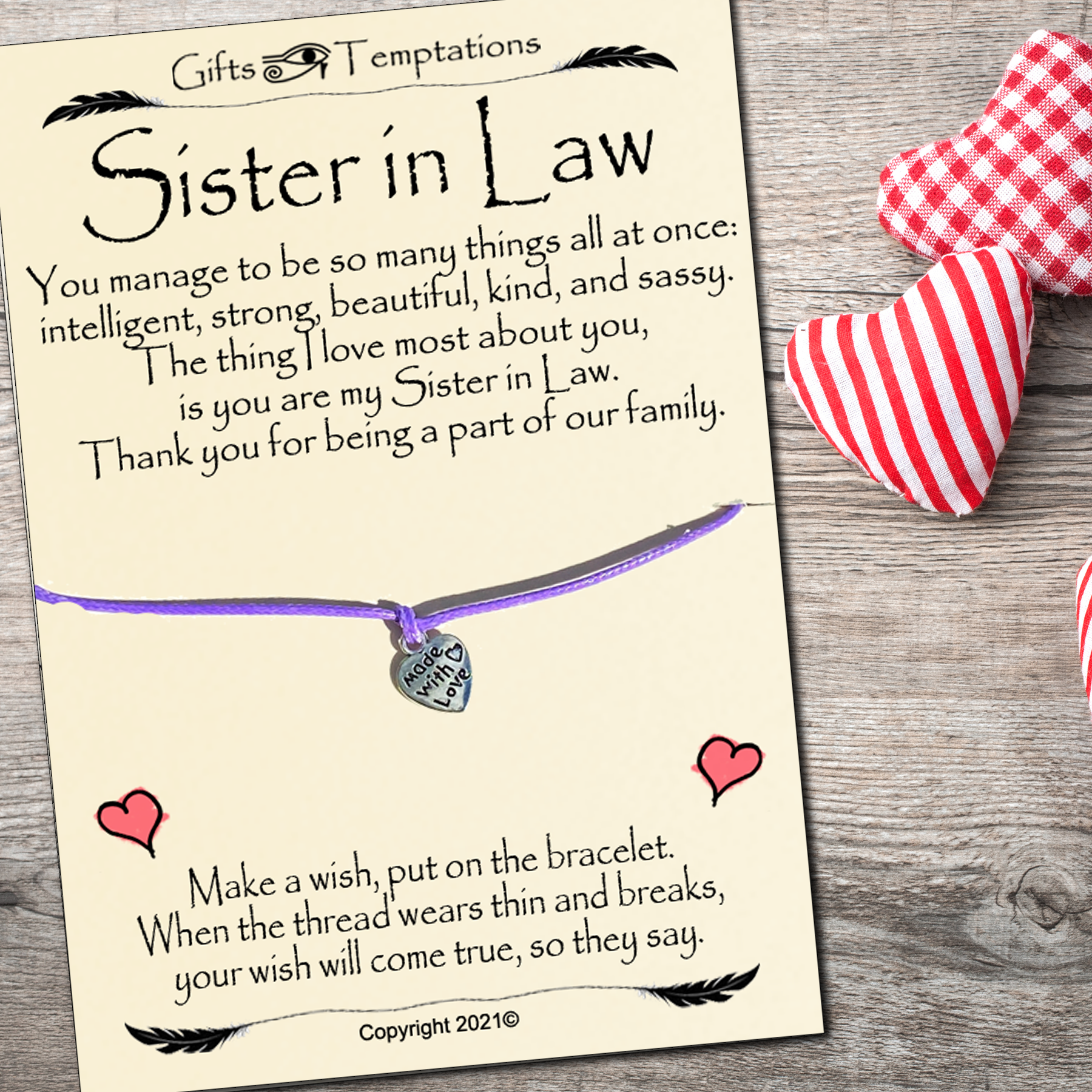 Sister in 2025 law bracelet