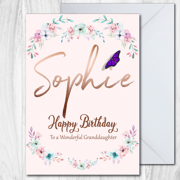 Personalised Birthday Card Daughter Granddaughter Sister Auntie Neice Sister in Law