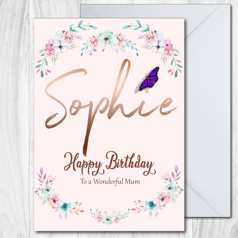 Personalised Birthday Card Daughter Granddaughter Sister Auntie Neice Sister in Law