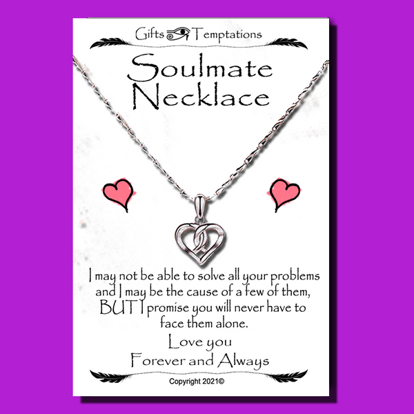 Soulmate Serenity Heart Necklace Gift for Girlfriend Fiance Partner Wife