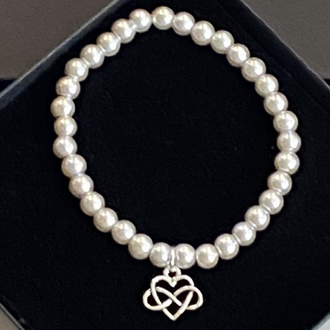 Soulmate Stackable Bracelet - Glass Pearl Bead Strechy Band