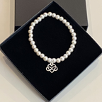 Soulmate Stackable Bracelet - Glass Pearl Bead Strechy Band