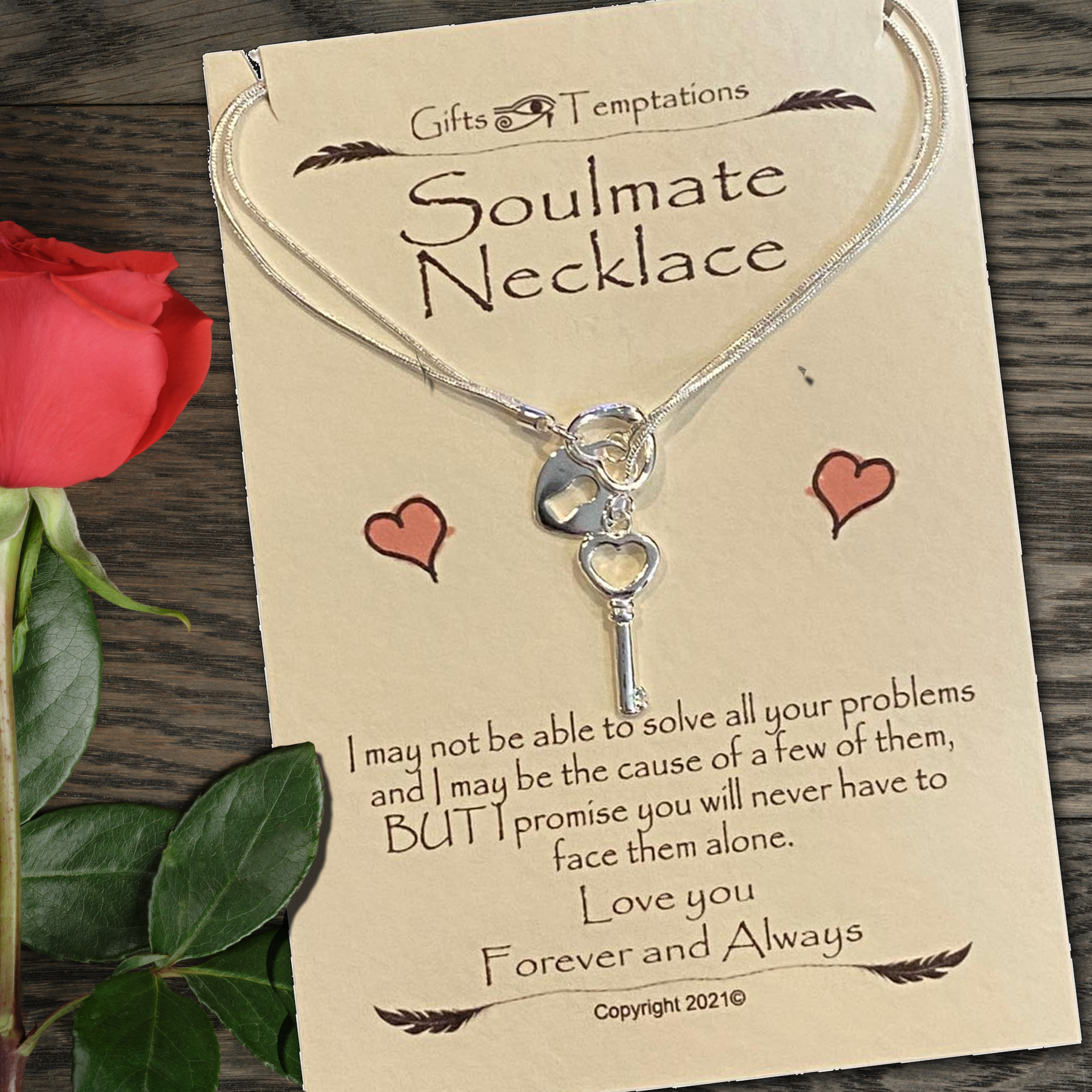 Soulmate Gift Lock and Key Necklace