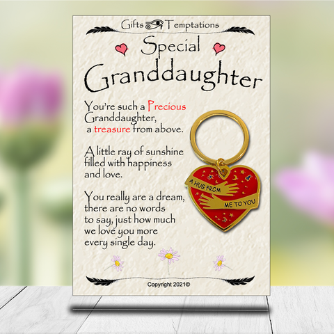 Special Granddaughter Hug from Me to You Keyring