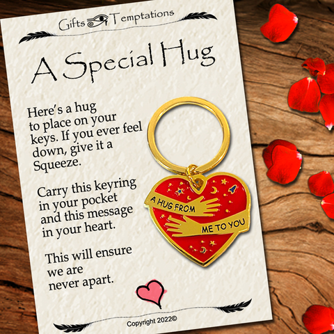 Special Pocket Hug from Me to You Keyring, Letterbox Gift