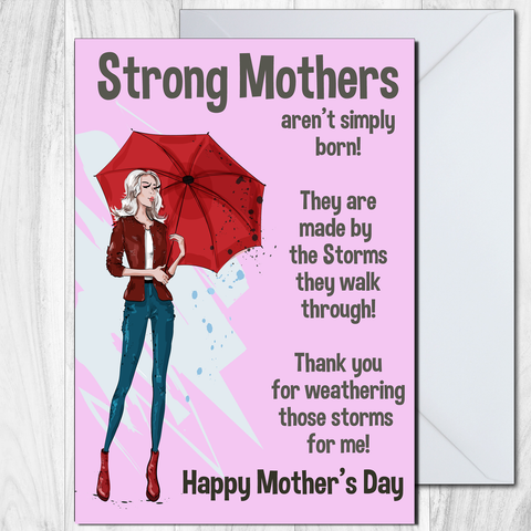 Mothers Day Card Strong Mothers are not Born