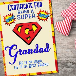 Super Grandad Fathers Day Birthday Gift Print