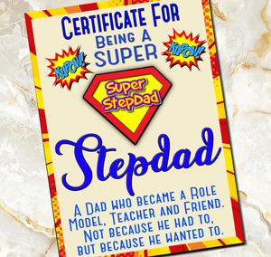 Stepdad Step Fathers Day SuperDad Gift Print