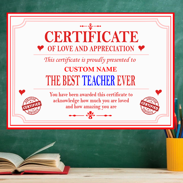 Best Teacher Certificate