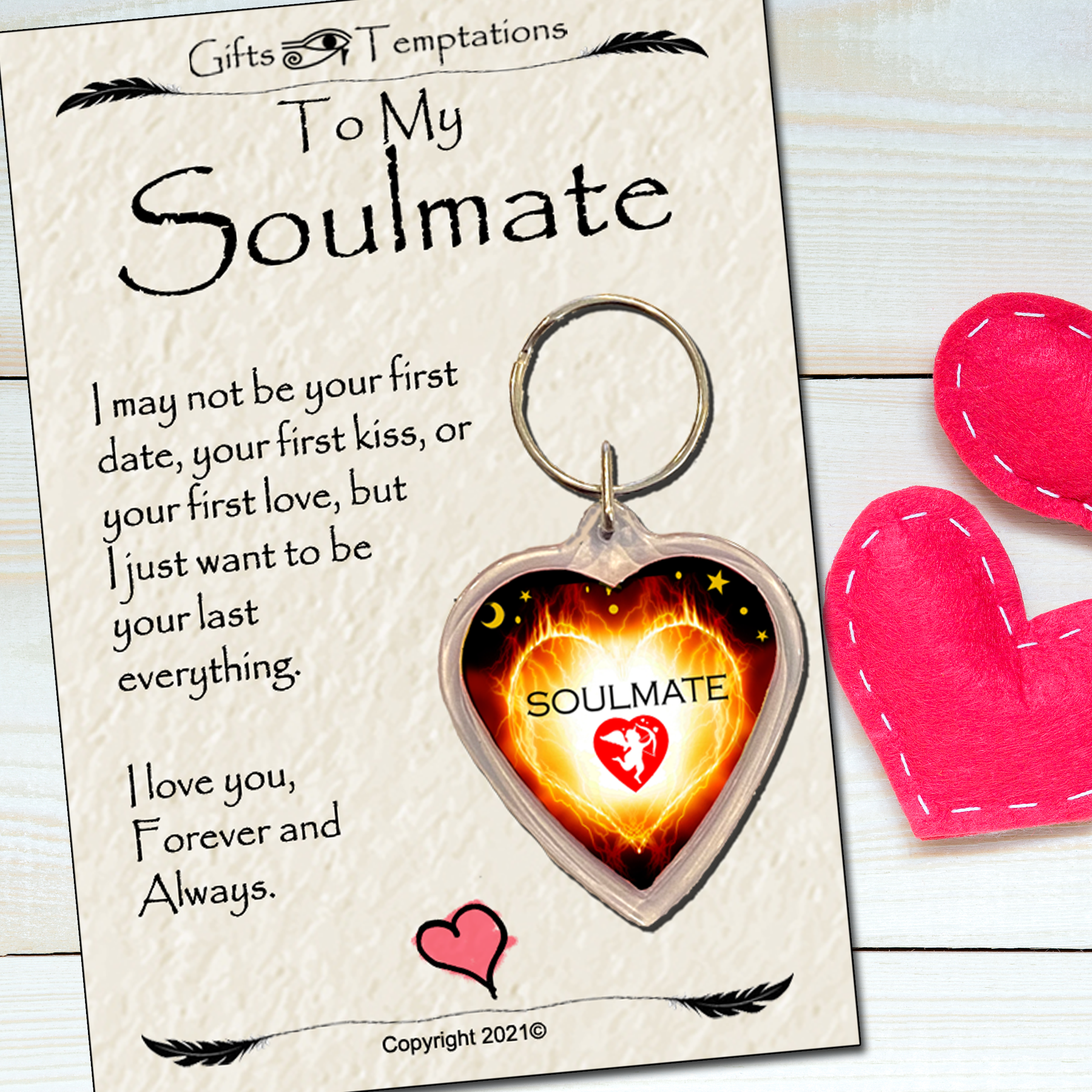 Soulmate Your Last Everything Keyring Gift for Her or Him