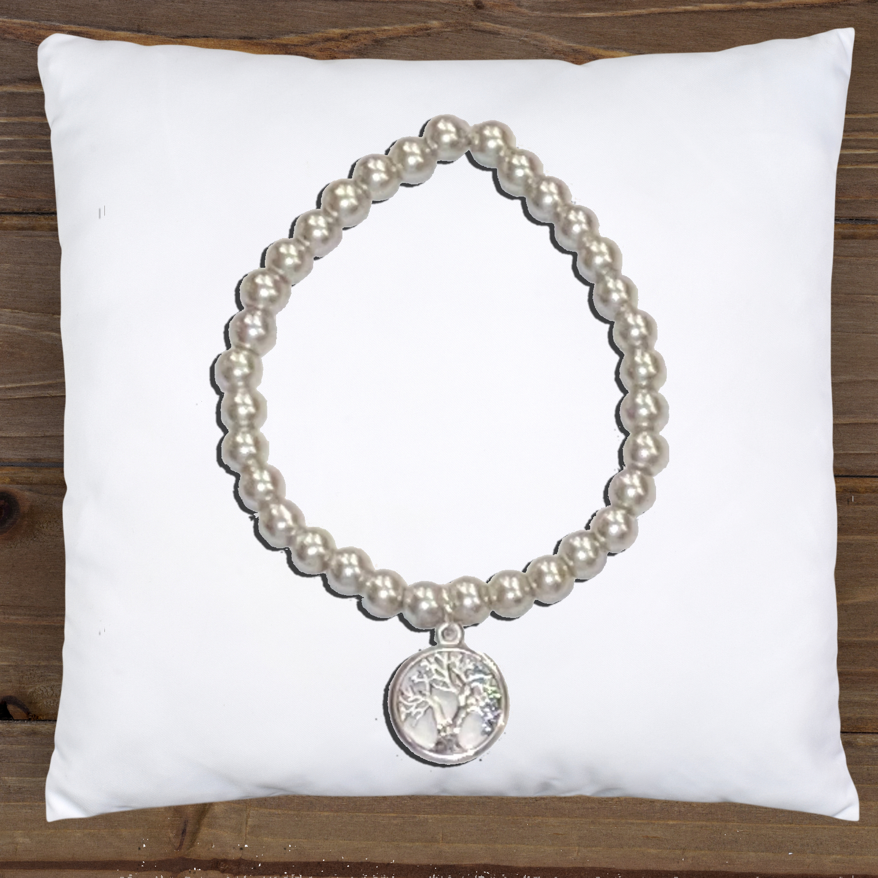 Sisters Stackable Bracelet - Glass Pearl Tree of Life