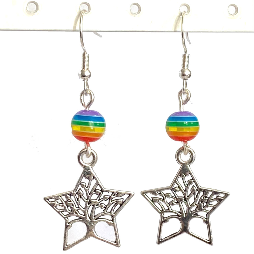 Rainbow Bead Dangle Earrings For Daughters, Sisters, Girlfriends, Mothers