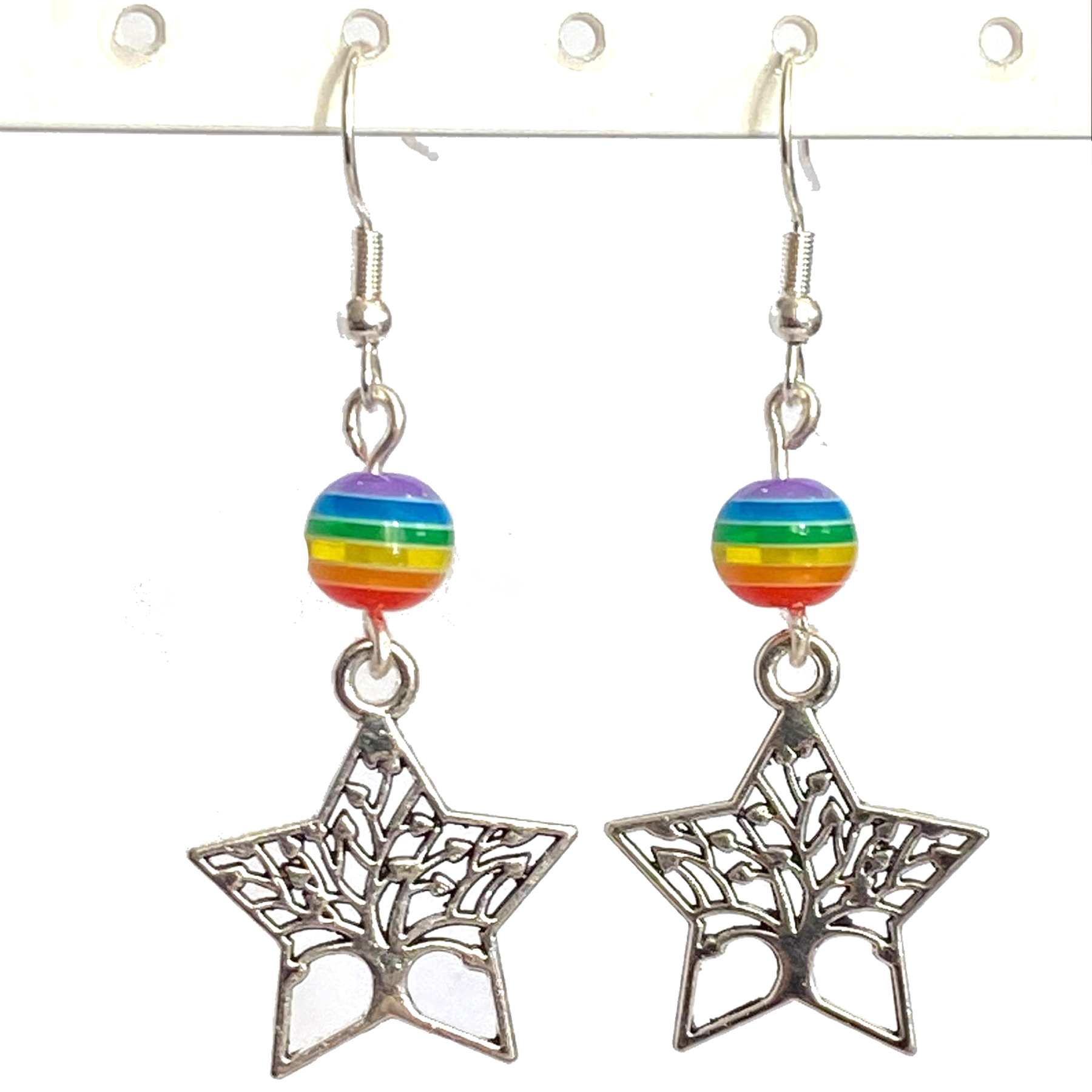 Rainbow Bead Dangle Earrings For Daughters, Sisters, Girlfriends, Mothers