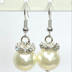 Glass Pearl Beads Dangle Earrings For Evening Wear
