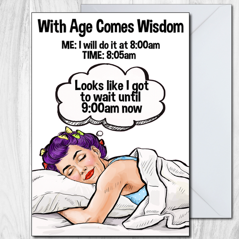Funny Birthday Card 50th 60th 70th humorous Mum Auntie Wisdom